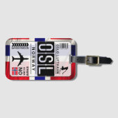 ノルウェーOSL空港コードラゲージタグ ラゲッジタグ (正面横)