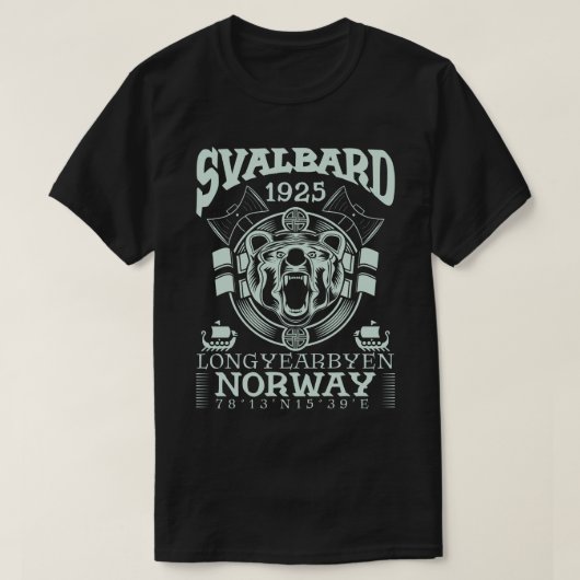 ノルウェーSVALBARD LONGYEBYEN - POLAR BEAR Tシャツ (デザイン正面)