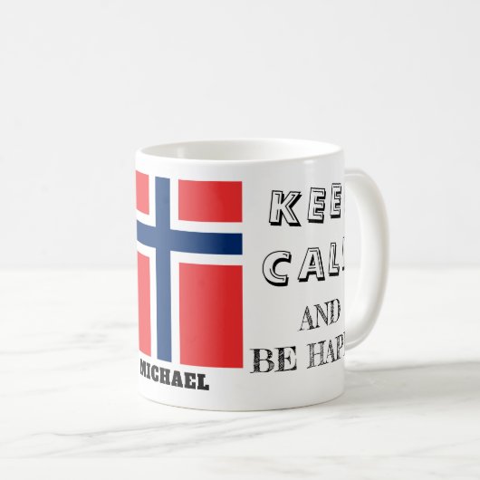 ノルウ保ェー国旗で穏やかに コーヒーマグカップ (正面右)