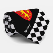 ノルウ市松模様にエル国旗のファッション ネクタイ (ロール)