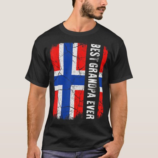ノルウ最高のエングランパエバーノルウェー父の国旗D Tシャツ (正面)