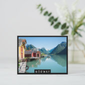 ノルカラフルウェーのボアソウスとフィヨルド ポストカード (スタンド正面)