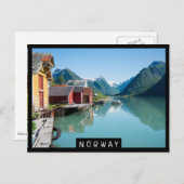 ノルカラフルウェーのボアソウスとフィヨルド ポストカード (正面/裏面)