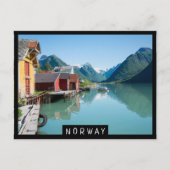 ノルカラフルウェーのボアソウスとフィヨルド ポストカード (正面)