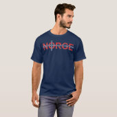 ノルゲノルウェーノルウェー国旗ノルディッククロストラベル Tシャツ (正面フル)