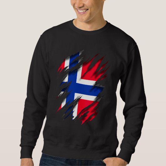 ノルゲノレジェノルウェー国旗 スウェットシャツ (正面)
