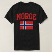 ノルゲ国旗ノルウェーノルウェーヴィンテージフェード男性女性 Tシャツ (デザイン正面)