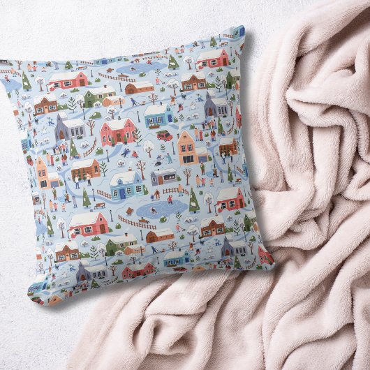 ノルディッお洒落クハイゲクリスマスビレッジパステル クッション