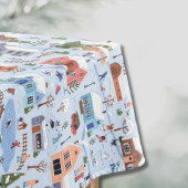 ノルディッお洒落クハイゲクリスマスビレッジパステル テーブルクロス