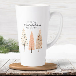ノルディックな冬のシーン ミニマルパインのクリスマスツリー カフェラテマグ