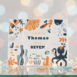 ノルディックアンダーザシー子供の誕生日 ラージペーパーバッグ