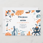 ノルディックアンダーザシー子供の誕生日 招待状 (正面)