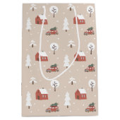 ノルディックウィンタークリスマスホリデービレッジ ミディアムペーパーバッグ (正面)