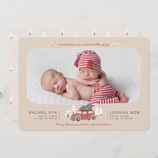 ノルディックウィンターニューツインズ初めてのクリスマスズホリデイ シーズンカード (正面/裏面)