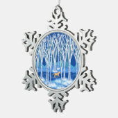 ノルディックウィンターフィヨルドホースオーナメント スノーフレークピューターオーナメント (右)