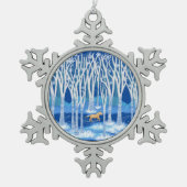 ノルディックウィンターフィヨルドホースオーナメント スノーフレークピューターオーナメント (正面)