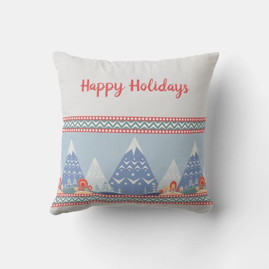 ノルディックウィンターマウンテンズホリデーメッセージ クッション (裏面)
