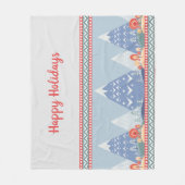 ノルディックウィンターマウンテンズホリデーメッセージ フリースブランケット (正面)