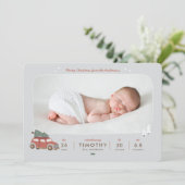 ノルディックウィンター新生児初めてのクリスマスホリデイ シーズンカード (スタンド正面)