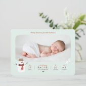 ノルディックウィンター新生児初めてのクリスマスホリデイ シーズンカード (スタンド正面)