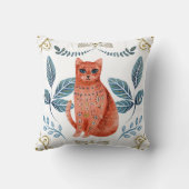 ノルディックオレンジキャットウォーターフォークアート クッション (裏面)