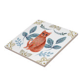 ノルディックオレンジキャットウォーターフォークアート タイル (側面)