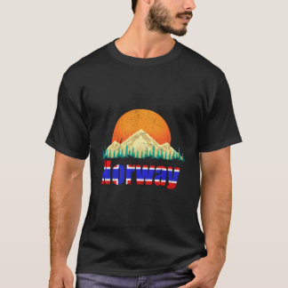 ノルディックカントリーノルウェー国旗の山々ノルウェー Tシャツ