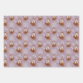 ノルディックキツネホリデーパターンラッピング紙シート ラッピングペーパーシート (正面)