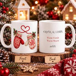 ノルディッククリスマスのミトン スカンジナビアの冬の愛 コーヒーマグカップ