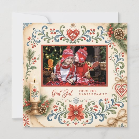 ノルディッククリスマスのローズマリング ニュースレター 写真入り シーズンカード (正面)