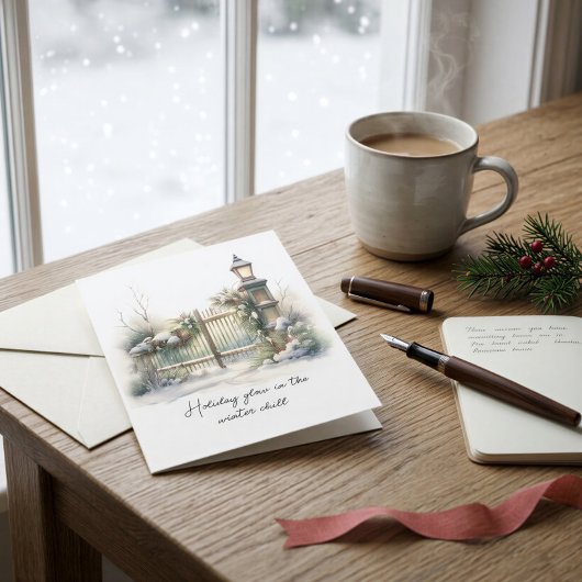 ノルディッククリスマスの冬の情景 詩 シーズンカード