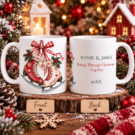 ノルディッククリスマスアイススケート冬のロマンス コーヒーマグカップ