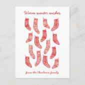 ノルディッククリスマスストッキングホリデーポストカード シーズンポストカード (正面)