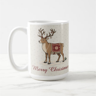 ノルディッククリスマストナカイとフォーク柄ブランケット ホリデー コーヒーマグカップ
