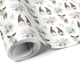 ノルディッククリスマスホリデーフェスティバル格言とムース ラッピングペーパー