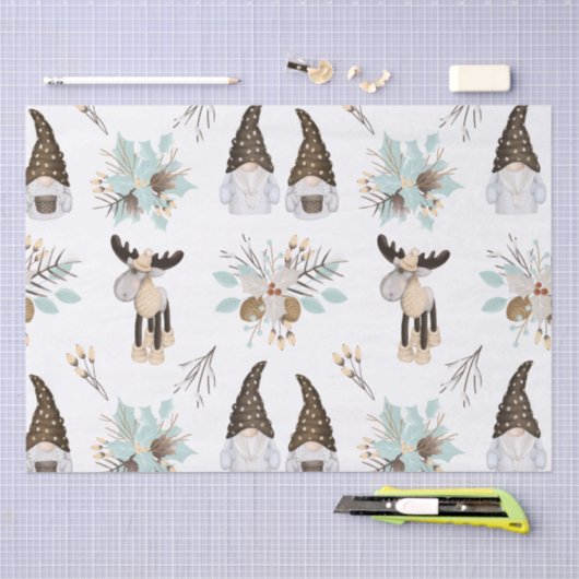 ノルディッククリスマスホリデーフェスティバル格言とムース 薄葉紙 (クラフト)