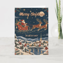 ノルディッククリスマス サンタのそり ファミリーネーム カード