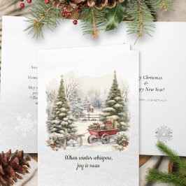 ノルディックグリーンの雪とモミの森 クリスマスツリー シーズンカード