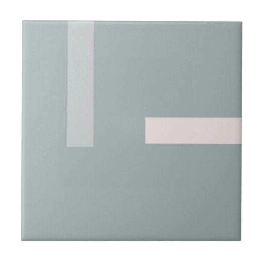 ノルディックケールグリーン赤面ピンクデザイン タイル (正面)