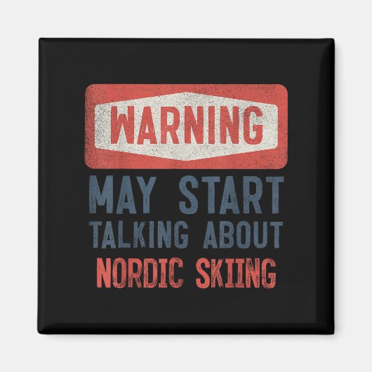 ノルディックスキーについて熱く語る警告 マグネット (正面)