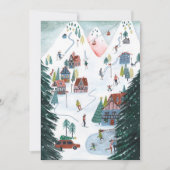 ノルディックスキーロッジスケートで滑るクリスマスファミリーフォト シーズンカード (正面)