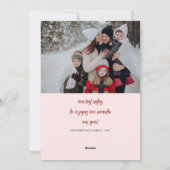 ノルディックスキーロッジスケートで滑るクリスマスファミリーフォト シーズンカード (裏面)