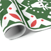 ノルディックスタイルクリスマスホリデートナディアレッドグリーン ラッピングペーパー (ロールコーナー)