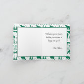 ノルディックセーターグリーンウィンターアニマルズホリデーカード シーズンカード (内部)