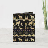 ノルディックセーター金ゴールドウィンターアニマルズホリデーカード シーズンカード (正面)