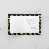 ノルディックセーター金ゴールドウィンターアニマルズホリデーカード シーズンカード (内部)