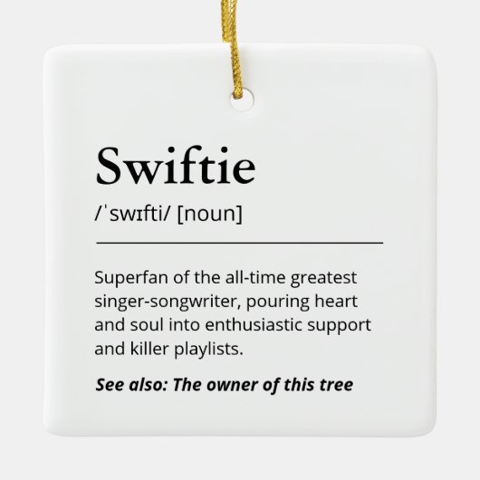 ノルディックツリーのSwiftieの定義の楽しい休日 セラミックオーナメント (正面)