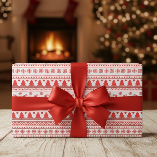 ノルディックトナディアホリデイフォークアートセーター ラッピングペーパー