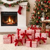 ノルディックトナディアホリデイフォークアートセーター ラッピングペーパー