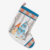 ノルディックトメット格言と森の豚 ラージクリスマスストッキング (正面 (吊り時))